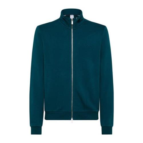 Grøn Full Zip Sweatshirt Hoodie