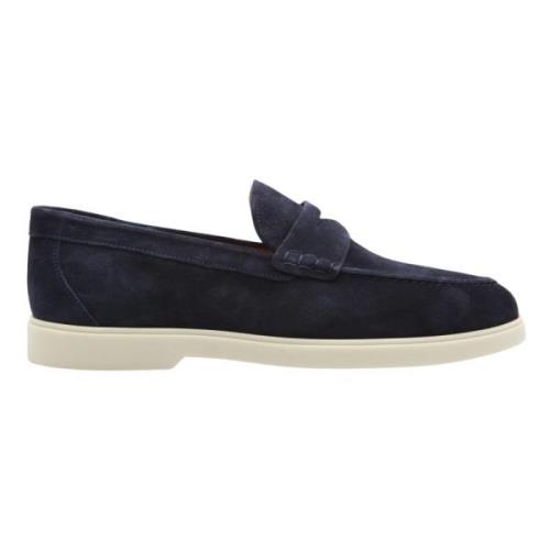 Blå Suede Penny Loafer