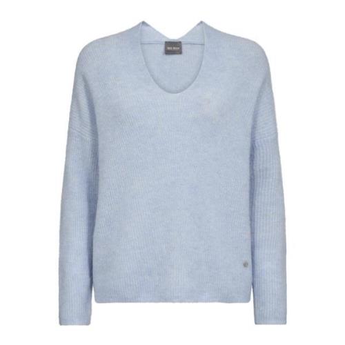 Mos Mosh Mmthora V-Neck Knit Strik 153900 Cashmere Blue