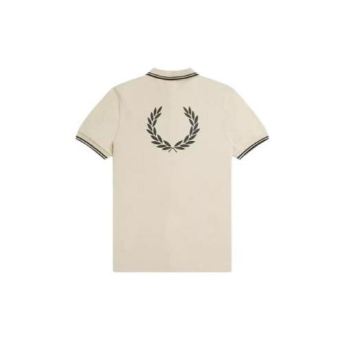 Beige Polo Shirt med Grafik