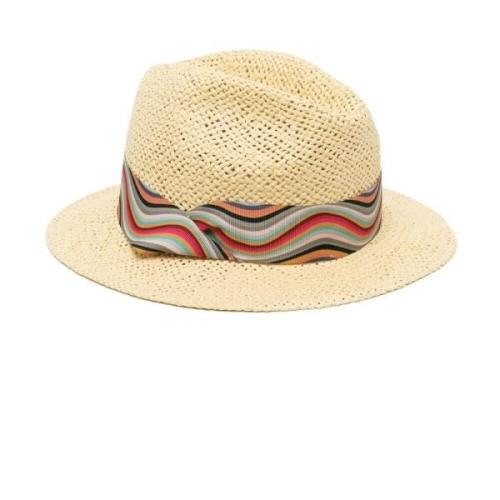 Beige Båndkantet Fedora Hat