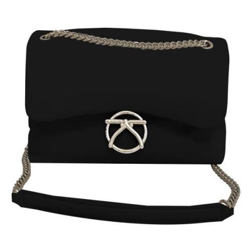 Minimalist Crossbody Taske med Metallic Logo