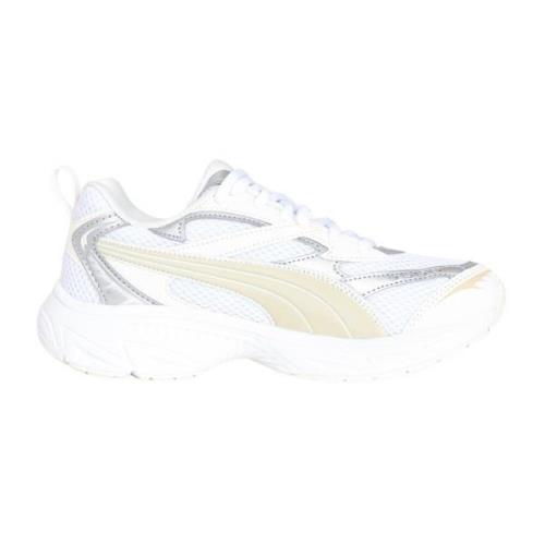 Metallisk Beige Hvide Sneakers Kvinder