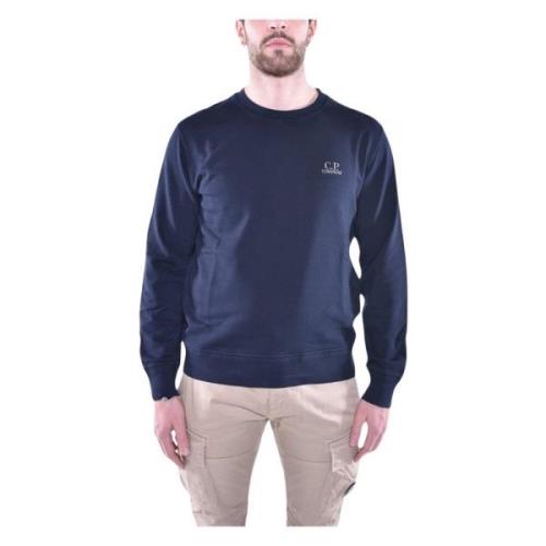 Blå Crew Neck Bomuld Fleece Sweater