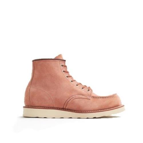 Dusty Rose Moc Toe Lace-up Støvler