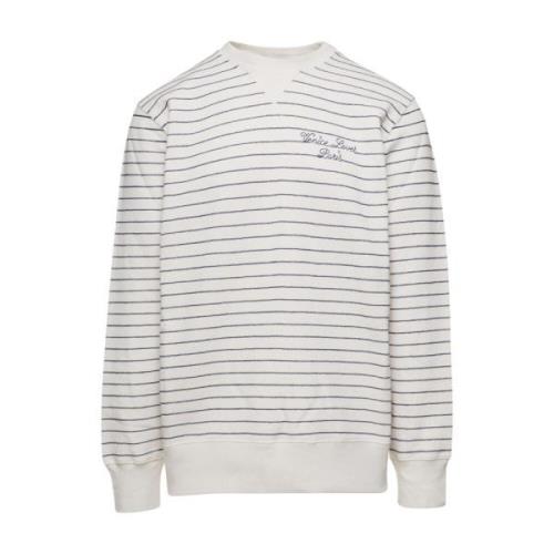 Stribet Bomuld Crew Neck Sweatshirt