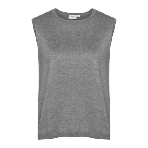 Saint Tropez Milasz Vest Strik 30511506 Mist Grey Melange