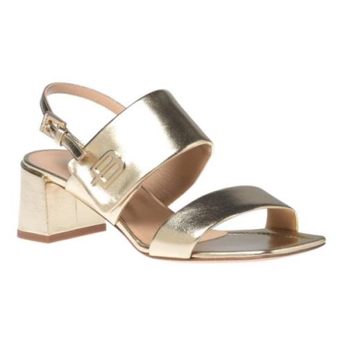 Sandal in platinum nappa leather