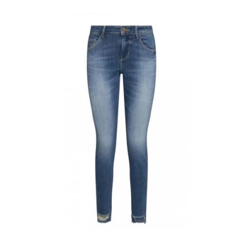 Blå Skinny Jeans med Patchet Logo