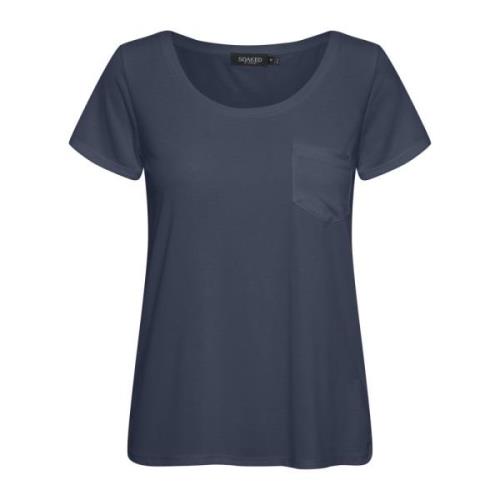 Marineblå Lomme T-shirt Top