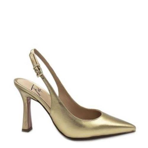 Guld Lamineret Slingback Hæle