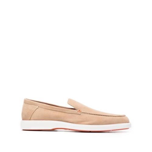 Beige Læder Loafers til Mænd