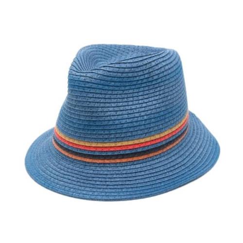 Blå Straw Artist Stripe Hat