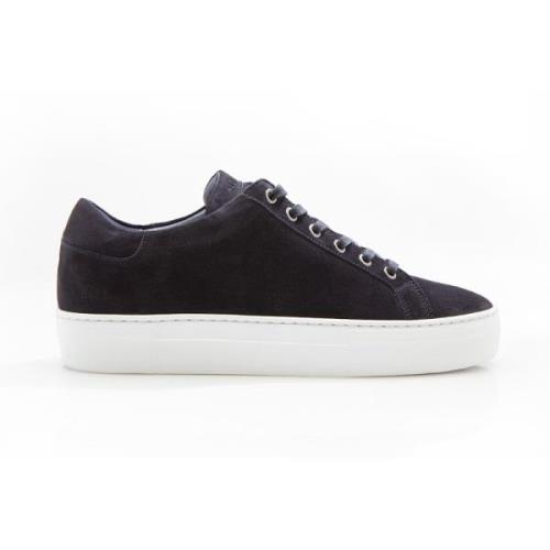 Mørkeblå Nubuck Læder Sneakers