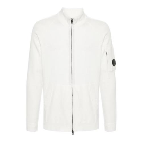 Hvid Bomuld Zip Cardigan