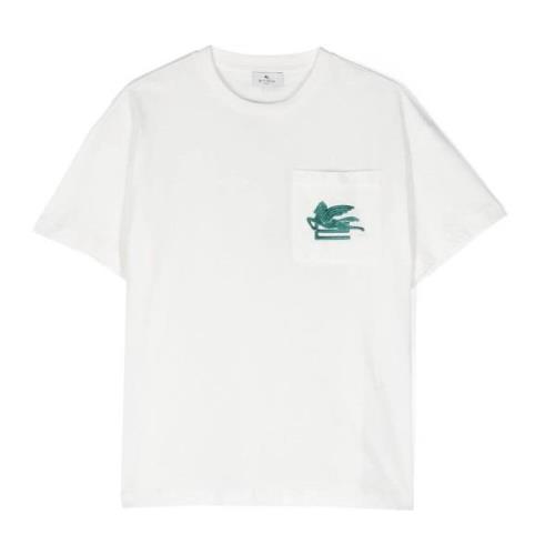 Hvid Pegasus Broderet T-shirt