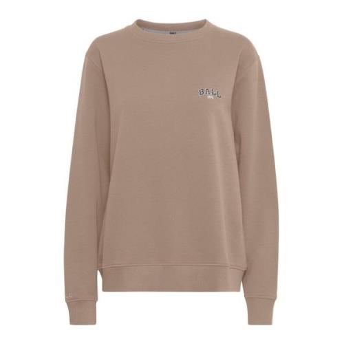 Blød og Hyggelig Sweatshirt med Broderet Detalje