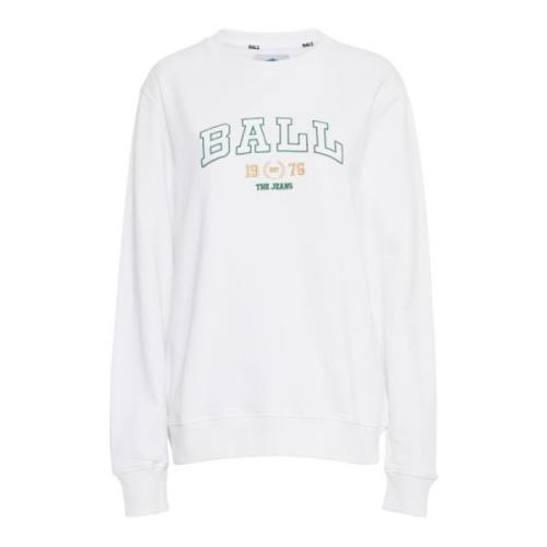 Hyggelig Broderet Sweatshirt Hvid