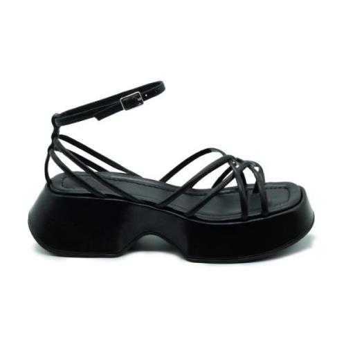 Mini Yoko Sort Læder Sandal