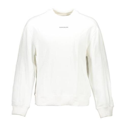 Hvid Bomuldssweater med Logo Print