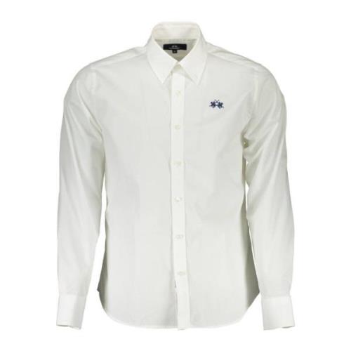 Hvid Bomuldsskjorte, Regular Fit, Lange Ærmer