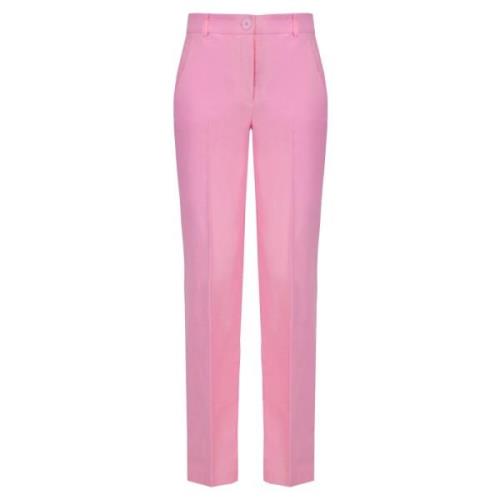 Bubblegum Pink Højtaljede Bukser