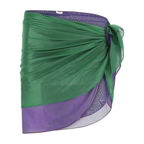 To-tone stretch nylon sarong nederdel