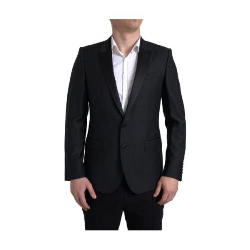 Luksus Sort Slim-Fit Uld-Blazer