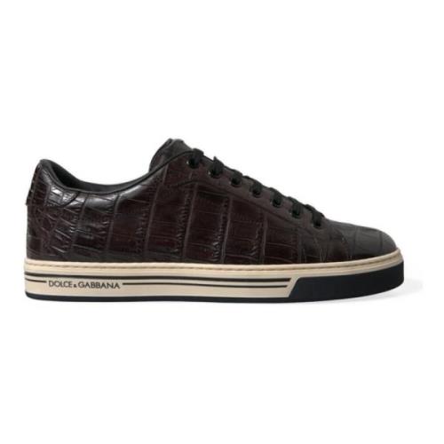 Brune Croc Læder Casual Sneakers