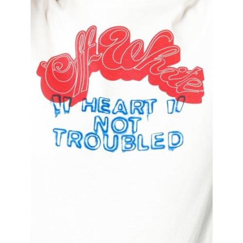 Hvid Rød Heart Trouble T-Shirt