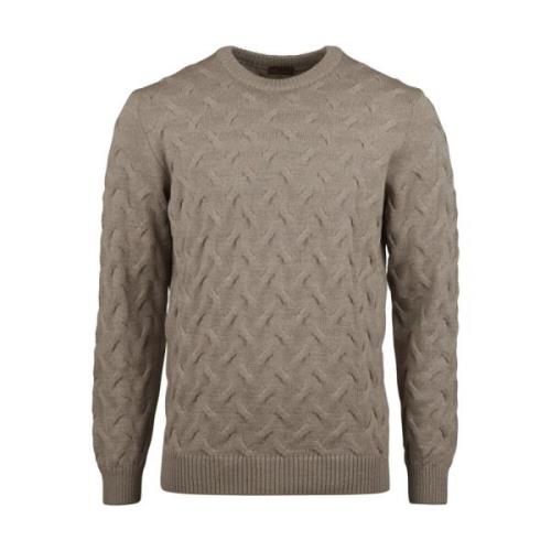 Merino Wool Cable Strik Crew Neck