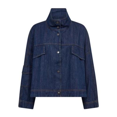 Denim Box Jacket med Flap Lommer