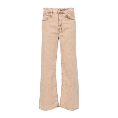 Beige Straight Leg Jeans