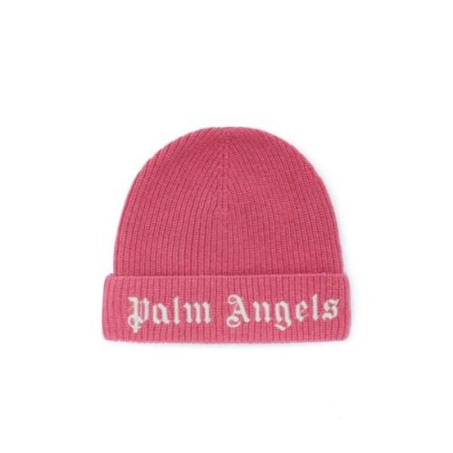 Pink Børne Beanie med Logo Broderi