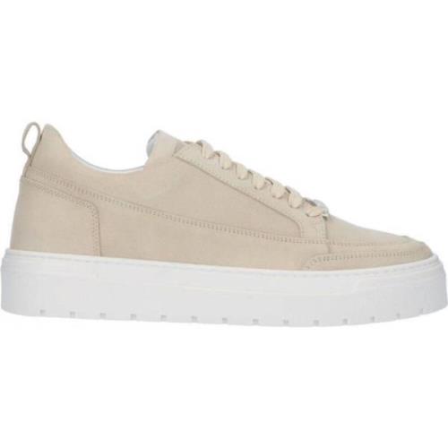 Beige Suede Sneaker med Unikke Detaljer