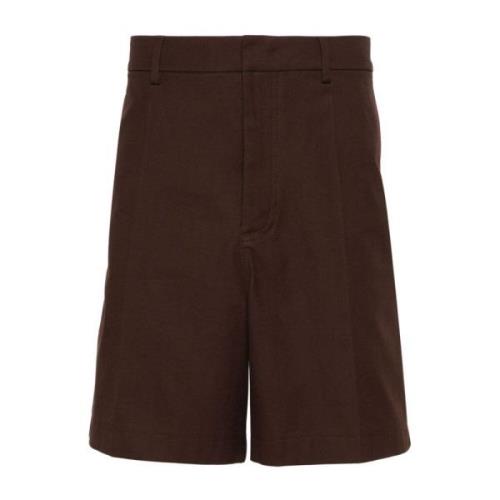 Brun Bomuld Stretch Shorts