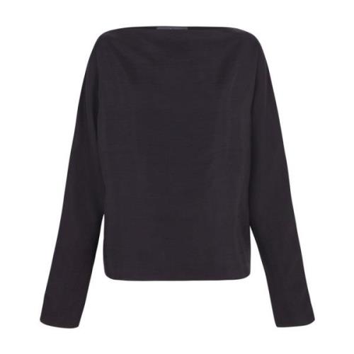 Velvet Oversized Top Røggrå