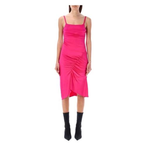 Fuchsia Draperet Måne Jersey Kjole