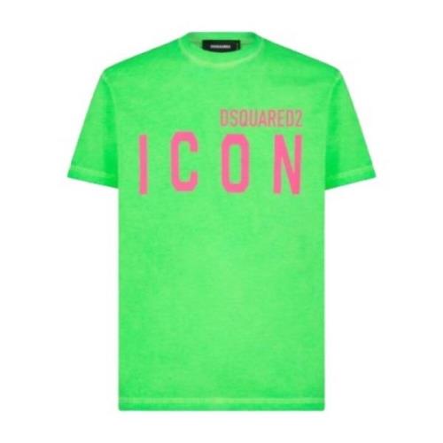 Fluorescerende grøn Tee-shirt med ikonisk logo