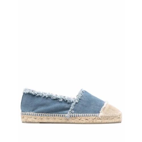 Denimblå Espadriller med Frynser