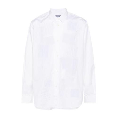 Patchwork Design Hvid Skjorte