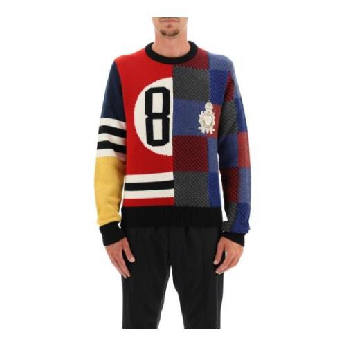 Multifarvet Uld Crewneck Sweater
