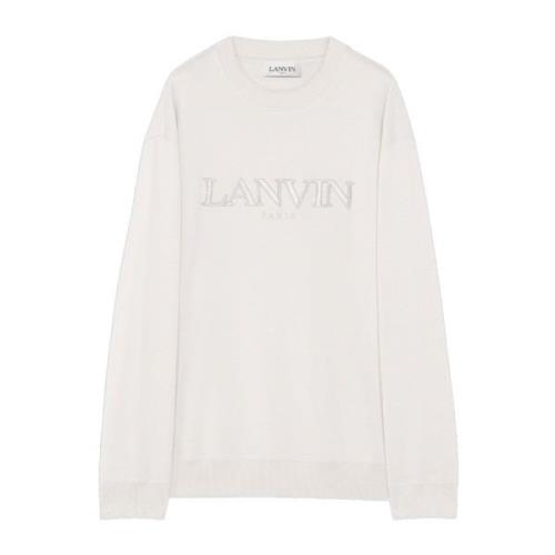 Beige Sweatshirt Oversize Bomuld Logo