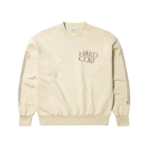 Beige Sweater med Hardcore Grafik