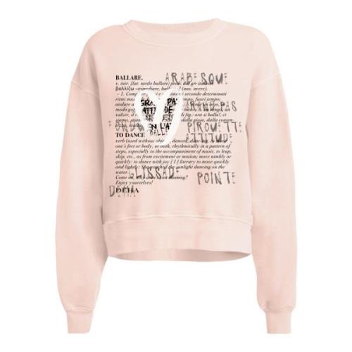 Grafisk Sweatshirt Pink Shell Rund Hals