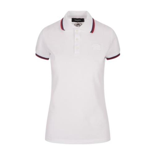 Hvid Polo Shirt med Logo Broderi