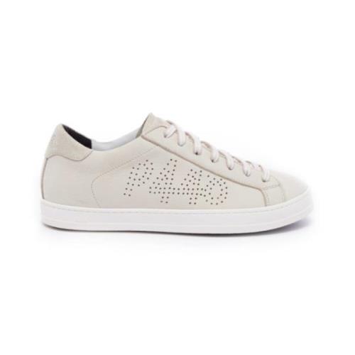 Beige Læder Lavtop Sneakers JOHN