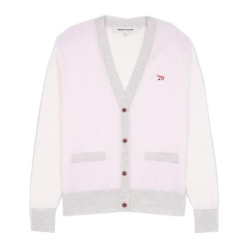 Farveblok Merinould Cardigan Sweater