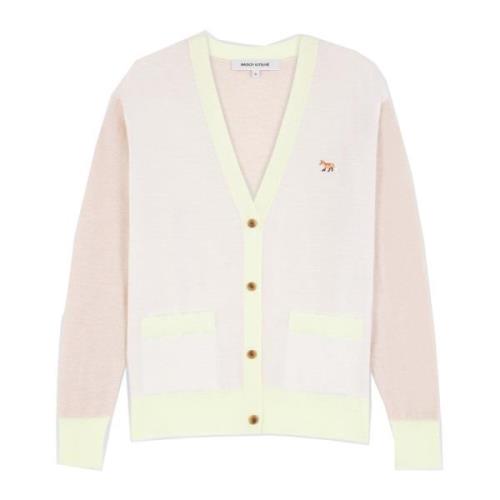 Farveblok Merinould Cardigan Sweater