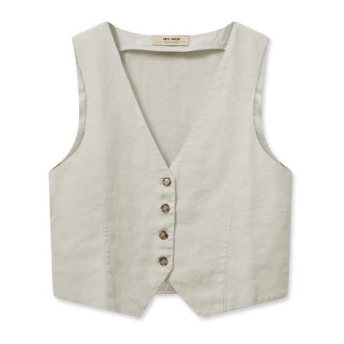 Linned Vest Blazer Cement